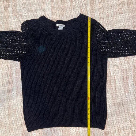 Club Monaco Cashmere, Rabbit Hair Blend Crochet Lace Arm Sweater XS - Picture 7 of 7